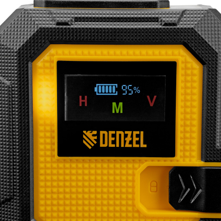 Лазерный уровень мультипризменный DLV 360-4T, 30 м, зеленый луч, Li-Ion 2,4 Aч, штатив// Denzel цена