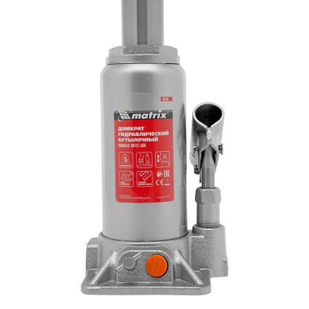 Домкрат гидравлический бутылочный, 5 т, h подъема 197-382 мм Matrix цена
