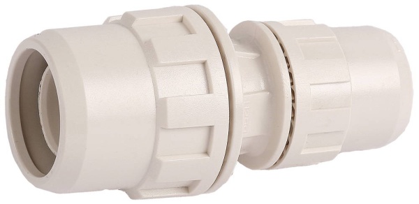 Соединитель ЗУБР ″ШиреФит″ редукционный ″штуцер с гайкой - штуцер с гайкой″, 26мм-20мм