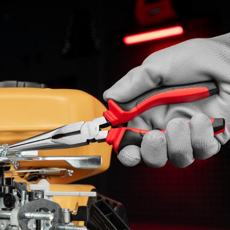 Длинногубцы прямые, 200 мм, хром-ванадий, двухкомпонентные рукоятки Matrix