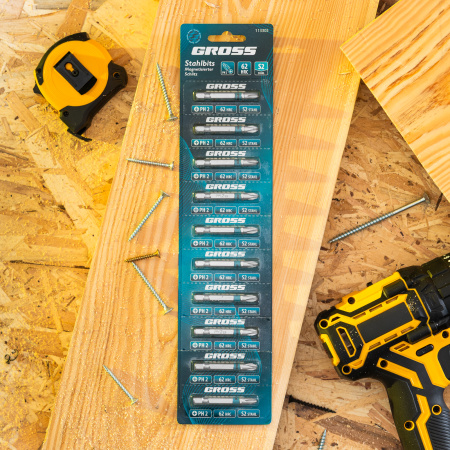 Бита PH2х50мм, сталь S2, шестигр., отрывн., 10 шт. Gross