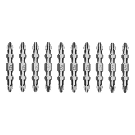 Бита двухстор., PH2-PZ2х45мм, сталь S2, 10шт. Gross