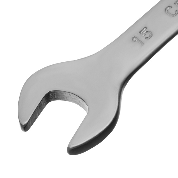 Ключ комбинированный, 15 мм, CrV, матовый хром Matrix