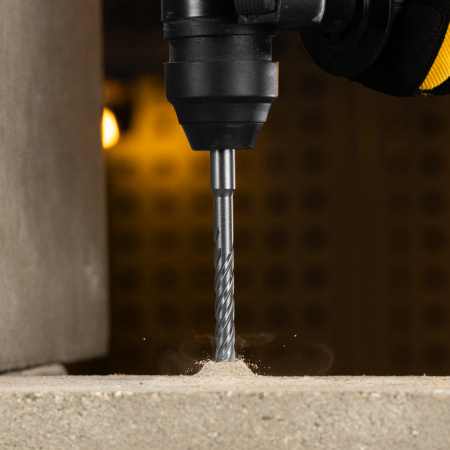 Бур по бетону, цельная крестовая пластина, 10x165 мм, SDS PLUS Denzel