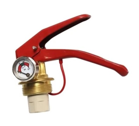 Запорно-пусковое устройство ЗПУ для огнетушителя ОП-2 с манометром, комплект (М24*1,5 М10*1,5) алюминий