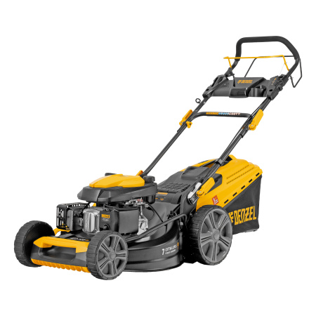 Газонокосилка бензиновая GLD-520SP, 196 куб.см, ширина 52 см, привод, 7 уровней,травосборник 60 л Denzel цена