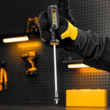 Отвертка, SL6x150 мм, S2, 3к рукоятка Denzel