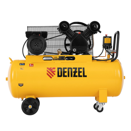 Компрессор воздушный BCV2200/100, ременный привод, 2.2 кВт, 100 литров, 370 л/мин Denzel