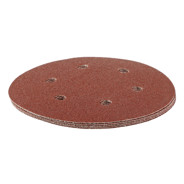 Круг абразивный на ворсовой подложке под "липучку", перфорированный, P 80, 150 мм, 5 шт Matrix
