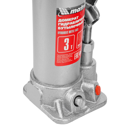 Домкрат гидравлический бутылочный, 3 т, высота подъема 194-372 мм Matrix цена