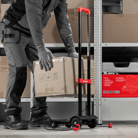 Тележка хозяйственная, складная, 4 колесная, грузоподъемность 40 кг Matrix цена