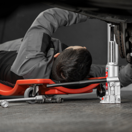 Домкрат гидравлический бутылочный, 4 т, высота подъема 194-372 мм, в пластиковый кейсе Matrix цена