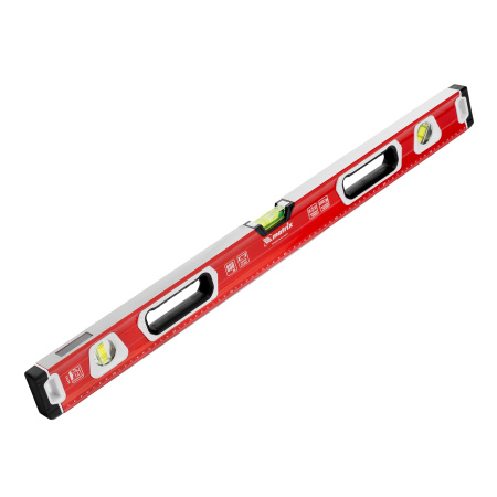 Уровень алюминиевый, магнит, фрезерованный, 3 глазка (1 зеркальный) двухкомпонентные рукоятки, 800 мм Matrix цена