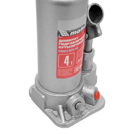 Домкрат гидравлический бутылочный, 4 т, высота подъема 194-372 мм, в пластиковый кейсе Matrix цена