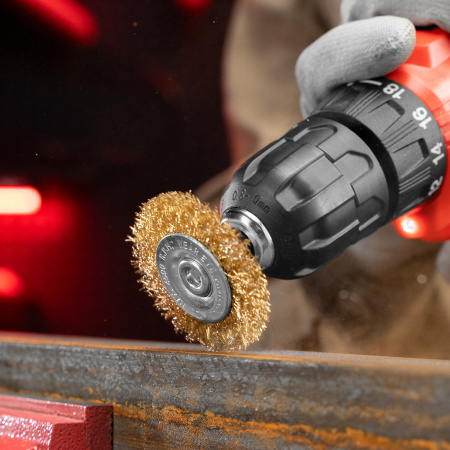 Набор щеток для дрели, 3 шт, 1 плоская, 50 мм, 2 "чашки", 25-50 мм, со шпильками Matrix