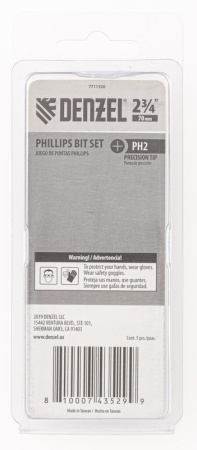 Набор бит, PH2x2х70 мм, 5 шт. Denzel