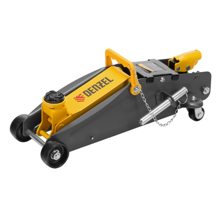 Домкрат гидравлический подкатной с фиксатором, 2,8 т, 135-385 мм Denzel цена