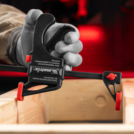 Струбцина универсальная, быстрозажимная, F-образная, 450 х 565 х 45 мм, пластиковый корпус Matrix цена