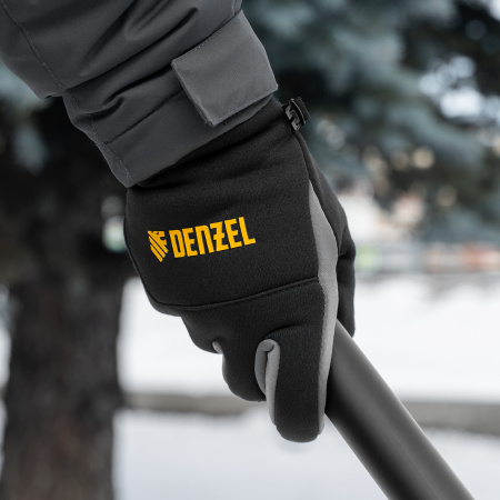 Перчатки универсальные, искусственный мех, работа с сенсорным экраном, размер 10 Denzel
