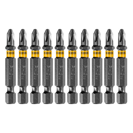 Бита PH2х50, сталь легированная S2, 20 шт., пластиковая коробка, , Е 6,3 Denzel