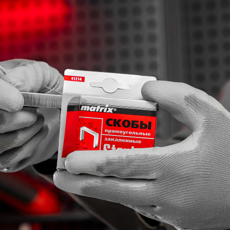 Скобы, 14 мм, для мебельного степлера, закаленные, тип 53, 1000 шт Matrix цена