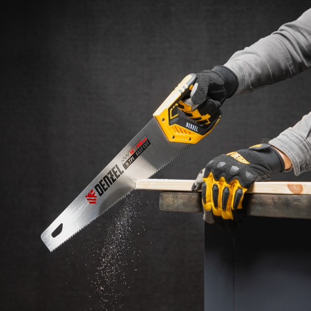 Ножовка по дереву, 400 мм, 9 TPI, зуб 3D, двухкомпонентная рукоятка Denzel цена