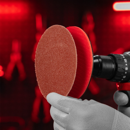 Круг абразивный на ворсовой подложке под "липучку", P 80, 125 мм, 10 шт Matrix