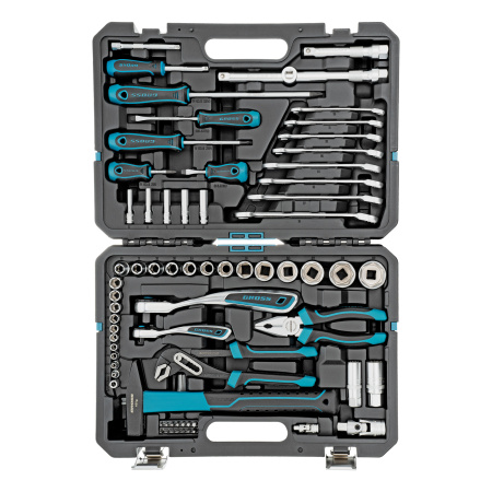 Набор инструментов, 1/4", 1/2", CrV, 120 зубьев, 76 предметов Gross