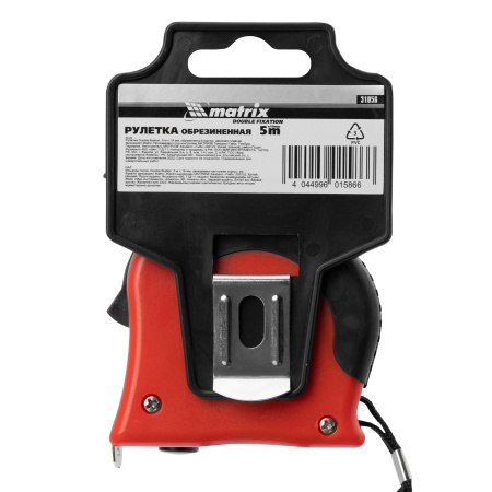 Рулетка Double fixation,5 м х 19 мм,обрезиненный корпус,двойная плавная фиксация Matrix цена