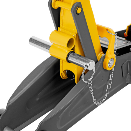 Домкрат гидравлический подкатной с фиксатором, 2 т, 130-330 мм Denzel цена