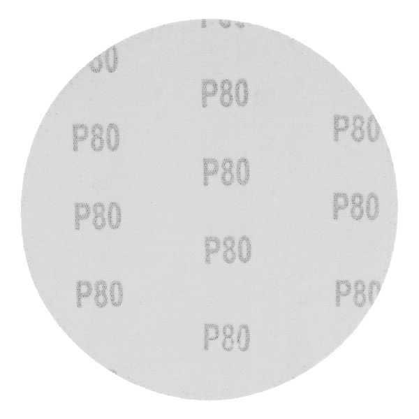Круг абразивный на ворсовой подложке под "липучку", P 80, 150 мм, 5 шт Matrix
