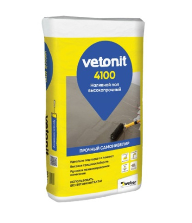Наливной пол weber vetonit 4100 высокопрочный 20 кг