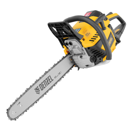 Пила цепная бензиновая DS-5218, шина 45 см, 52 см3, 3 л.с, шаг 0,325, паз 1,5 мм, 72 звена Denzel
