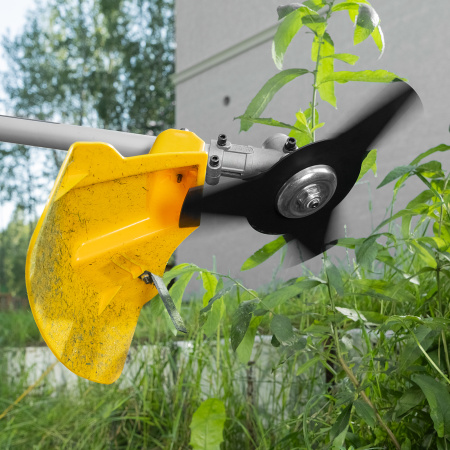 Триммер электрический TE-1200, 1200 Вт, 380 мм, катушка + диск, разборная штанга Denzel цена