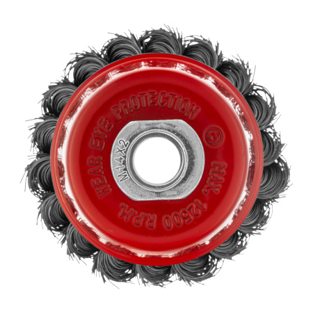 Щетка для УШМ, 75 мм, М14, "чашка", крученая проволока 0.35 мм Matrix