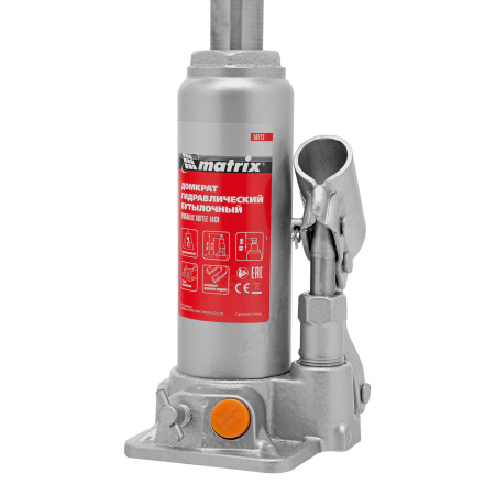 Домкрат гидравлический бутылочный, 2 т, h подъема 181-345 мм, в пластиковом кейсе Matrix цена
