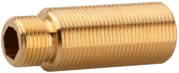 Муфта ЗУБР ″ШиреФит″ соединит. проходная ″внешн. резьба-внешн/внутр. резьба″ с накидн. гайками, 1/2″- 3/4″ / 1/2″, 51 мм