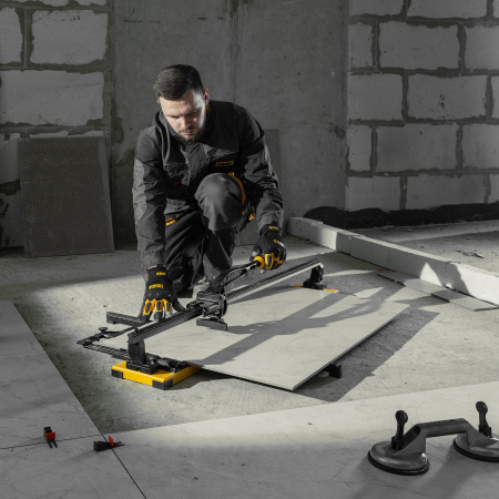 Плиткорез рельсовый 1000х16мм, каретка на подш., стальная станина, усил. рукоятка-пенал Denzel цена