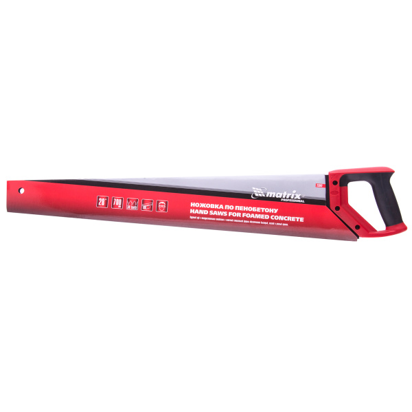Ножовка по пенобетону, 700 мм, защитное покрытие, твердосплавные напайки на зубья, двухкомпонентная рукоятка Matrix цена