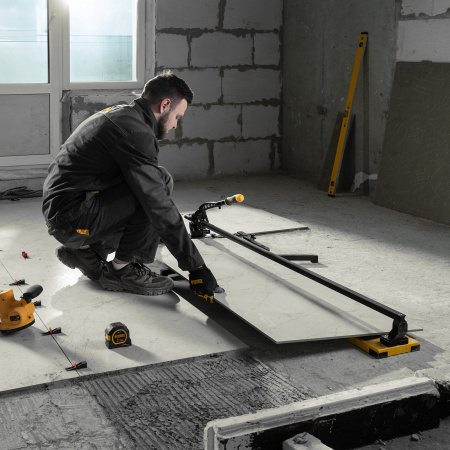 Плиткорез рельсовый 1200х16мм, каретка на подш., стальная станина, усил. рукоятка-пенал Denzel цена