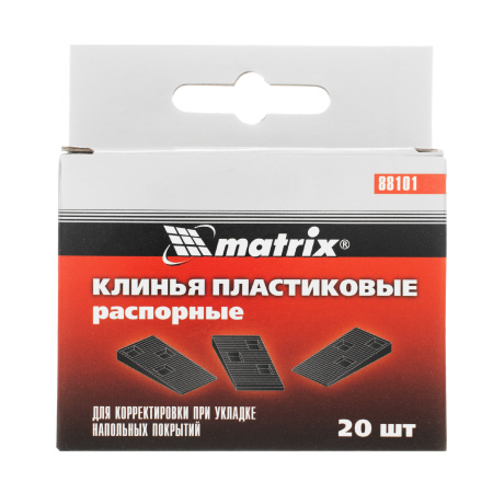 Клинья пластиковые распорные для корректировки при укладке напольных покрытий, 20 шт Matrix цена