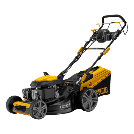 Газонокосилка бензиновая GLD-520SP-VE, 196 см3, ширина 52 см, привод, вариатор, электрический старт, 60 л Denzel цена