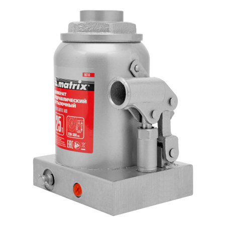 Домкрат гидравлический бутылочный, 25 т, высота подъема 230-360 мм Matrix цена