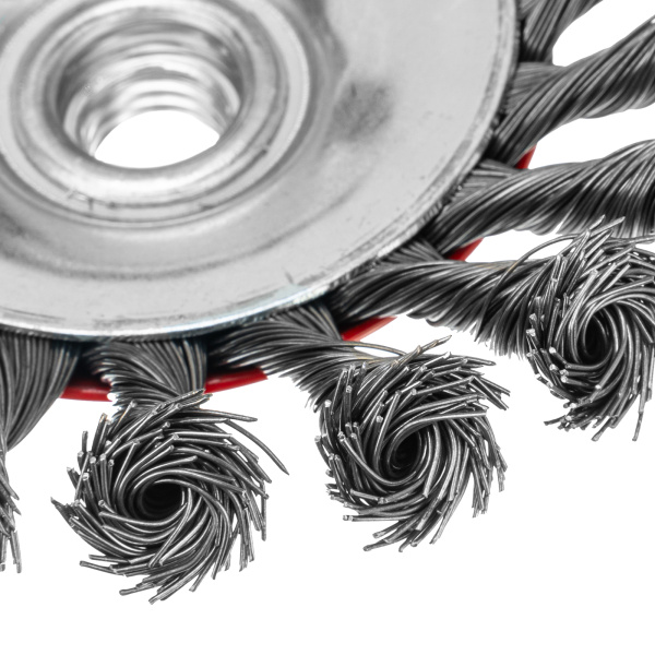 Щетка для УШМ, 125 мм, М14, "тарелка", крученая проволока 0.5 мм Matrix