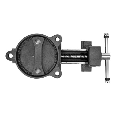 Тиски слесарные BVH-125, 125 мм, поворотные, стальная направляющая, с наковальней //Denzel