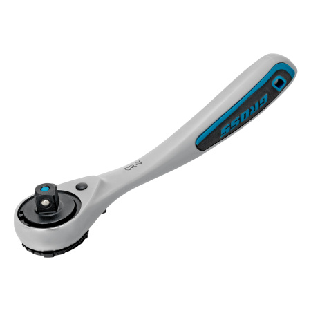 Ключ-трещотка 1/4", CrV, 120 зубьев, с быстрым сбросом, цельнометаллический, хром Gross