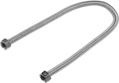 Подводка ЗУБР ″ЭКСПЕРТ″ сильфонная из нержавеющей стали, для воды, г/г (гайка-гайка), 1/2″, 0,5м