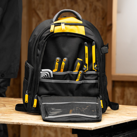 Рюкзак для инструмента, 365х190х430 мм, 3 отделения, 26 карманов Denzel цена