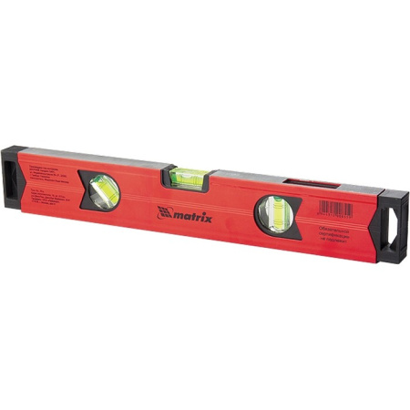 Уровень алюминиевый магнитный, 2000 мм, фрезерованный, 3 глазка (1 зеркальный) усиленный Matrix цена