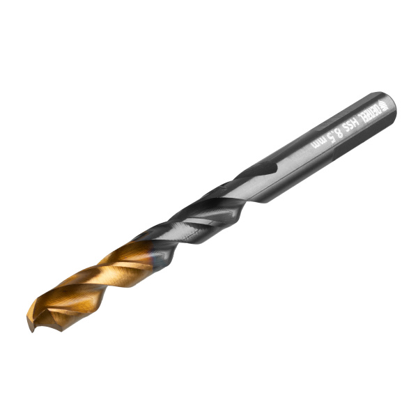 Сверло по металлу, 8,5 мм, HSS-Tin, Golden Tip, 8 шт. Denzel